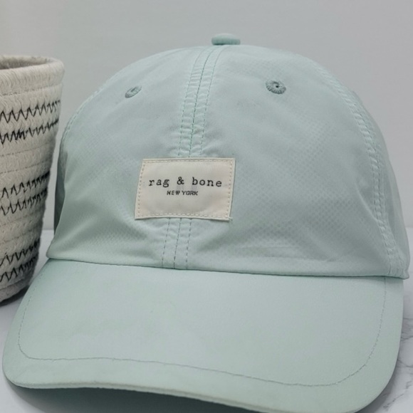 Rag & Bone | Addison Mint Green Nylon Baseball Hat - Picture 1 of 7